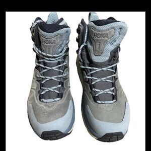 HOKA Gray and Blue Hiking Boots size 7B